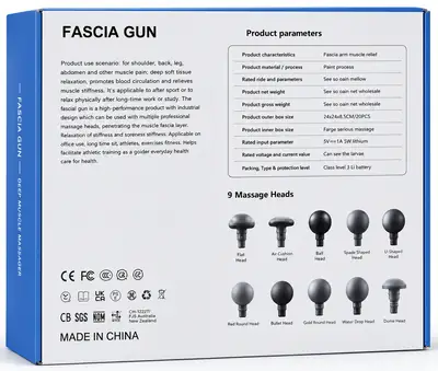 Blueidea BLD-780 Fascia Massage Gun | 9 Massage Heads | 6 Speed Levels | Deep Tissue Muscle Massager | Rechargeable Portable Massage Gun thumbnail 4