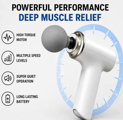 Mini Massage Gun Deep Tissue Muscle Massager | Portable Handheld Percussion Massager | Rechargeable thumbnail 3