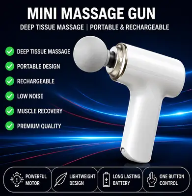 Mini Massage Gun Deep Tissue Muscle Massager | Portable Handheld Percussion Massager | Rechargeable thumbnail 6
