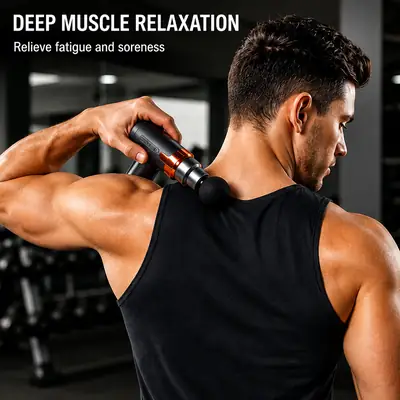 Smart Fascia Massage Gun JY-760 | Deep Tissue Muscle Massager | 6 Speed Levels | 4 Massage Heads | USB Rechargeable thumbnail 7