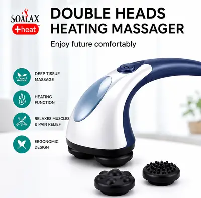 Solax Double Heads Heating Massager | Electric Deep Tissue Neck, Shoulder & Body Massager with 2 Massage Heads thumbnail 2