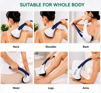 Solax Double Heads Heating Massager | Electric Deep Tissue Neck, Shoulder & Body Massager with 2 Massage Heads thumbnail 6