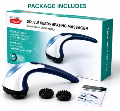 Solax Double Heads Heating Massager | Electric Deep Tissue Neck, Shoulder & Body Massager with 2 Massage Heads thumbnail 7
