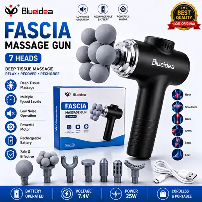 Blueidea Fascia Gun BLD-780 Rechargeable Deep Tissue Massage Gun with 9 Massage Heads & 6 Speed Levels