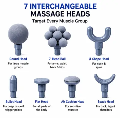 Blueidea Fascia Gun BLD-780 Rechargeable Deep Tissue Massage Gun with 9 Massage Heads & 6 Speed Levels thumbnail 4