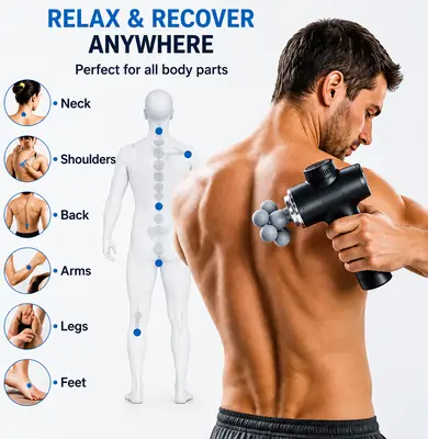 Blueidea Fascia Gun BLD-780 Rechargeable Deep Tissue Massage Gun with 9 Massage Heads & 6 Speed Levels thumbnail 5