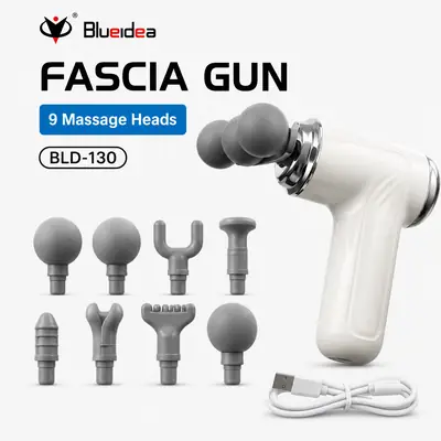 Blueidea BLD-130 Fascia Massage Gun | 9 Massage Heads | 5 Speed Levels | Rechargeable Deep Tissue Massager thumbnail 2