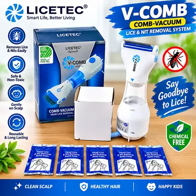 LICETEC V-COMB Electric Head Lice & Nit Removal Comb