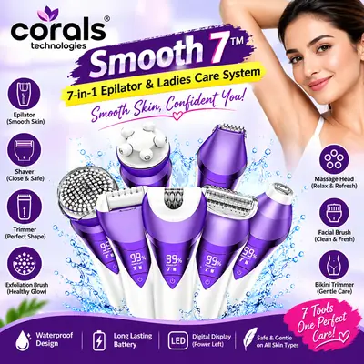 CoralsTechnologiesSmooth7-in-1 Epilator  Ladies Care System