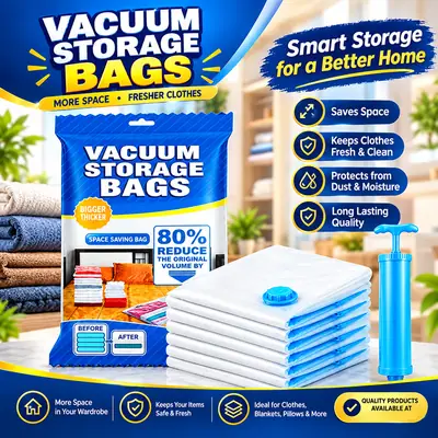 Vacuum Storage Bags with Hand Pump