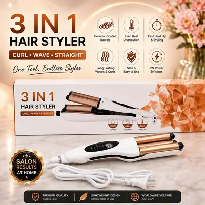 RIWA Ceramic Hair Straightener for Women | Fast Heating Hair Styling Iron | Professional Hair Straightening Tool | Gold