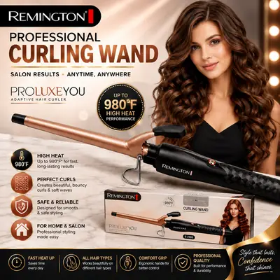 Professional Hair Curling Wand S-2503 – 980°F High Heat Hair Curler for Salon & Home Styling