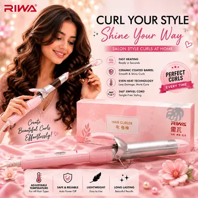 RIWA Professional Hair Curling Iron – Salon Style Curls at Home | 32mm