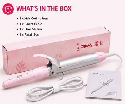 RIWA Professional Hair Curling Iron – Salon Style Curls at Home | 32mm thumbnail 7