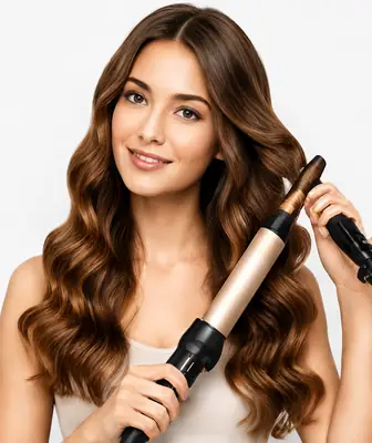 3-in-1 Professional Hair Curler XR-8839 – Interchangeable Barrels Hair Styling Wand for Beautiful Curls & Waves thumbnail 6