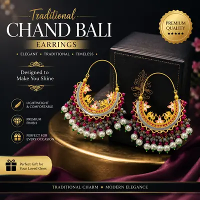 Calligraphy Design Gold Plated Artificial Stones Earrings