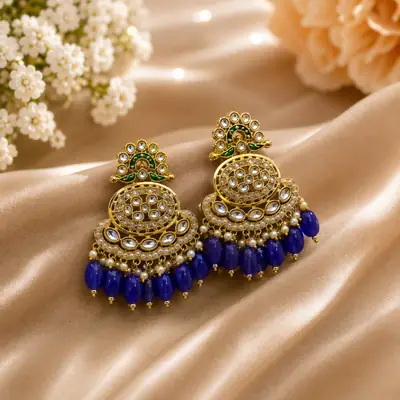 Flash Design Gold Plated Artificial Stones Earrings thumbnail 2
