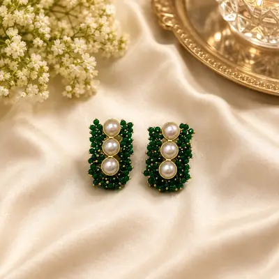 Flash Design Gold Plated Artificial Stones Earrings thumbnail 3