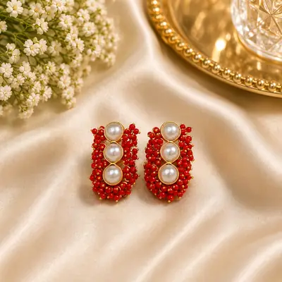 Flash Design Gold Plated Artificial Stones Earrings thumbnail 4