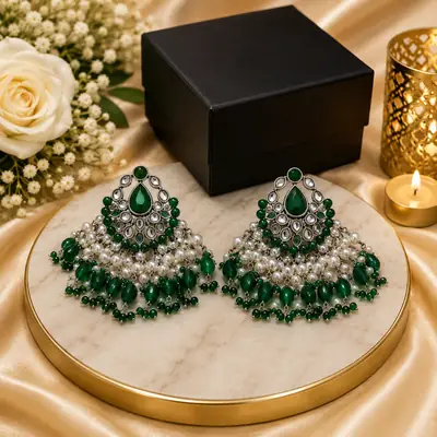 Flash Design Gold Plated Artificial Stones Earrings