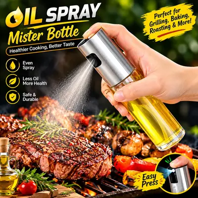Oil Spray Bottle for Cooking – Refillable Oil Mister Sprayer for Air Fryer, BBQ, Grilling, Baking & Kitchen Use