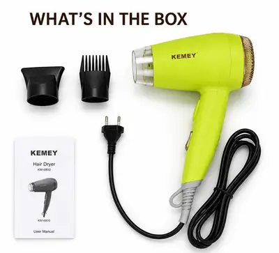 KEMEY KM-6821 Professional Hair Dryer 2000W | Hot & Cool Air | Foldable Handle | Overheat Protection thumbnail 7