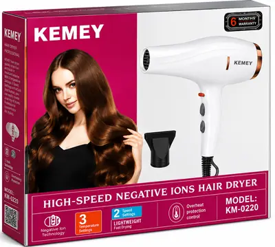 Professional 1500W Hair Dryer – Hot & Cold Air, Negative Ion Technology, 3 Speed Settings & Smart Temperature Control ? thumbnail 2