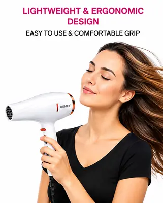Professional 1500W Hair Dryer – Hot & Cold Air, Negative Ion Technology, 3 Speed Settings & Smart Temperature Control ? thumbnail 6