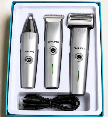 DALING DL-9218 3-in-1 Rechargeable Men's Grooming Kit | Trimmer, Shaver & Nose Hair Trimmer | USB Charging thumbnail 5