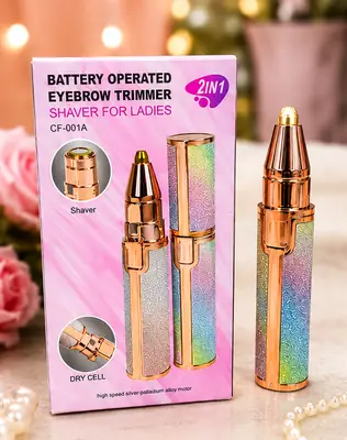 2 in 1 Battery Operated Eyebrow Trimmer & Facial Hair Remover for Women - CF-001A thumbnail 2