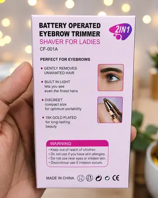 2 in 1 Battery Operated Eyebrow Trimmer & Facial Hair Remover for Women - CF-001A thumbnail 3