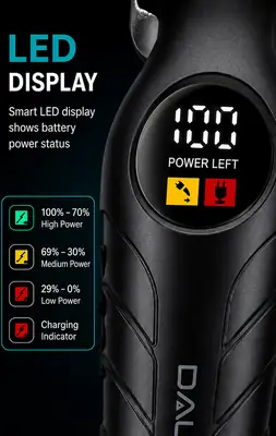 DALING Professional Hair Clipper DL-1777 Cordless Rechargeable Hair & Beard Trimmer with LED Display thumbnail 4