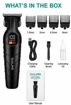 DALING Professional Hair Clipper DL-1777 Cordless Rechargeable Hair & Beard Trimmer with LED Display thumbnail 6