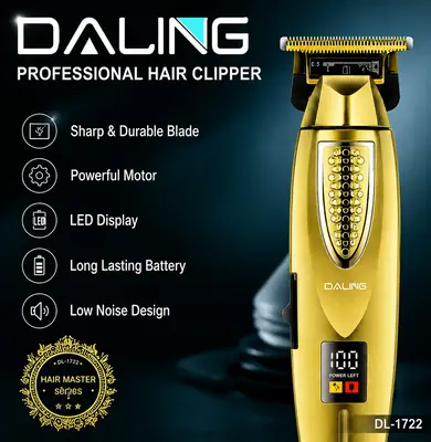 DALING DL-1772 Professional Hair Clipper | Rechargeable T-Blade Trimmer | LED Digital Display | Cordless Beard & Hair Cutting Machine thumbnail 2