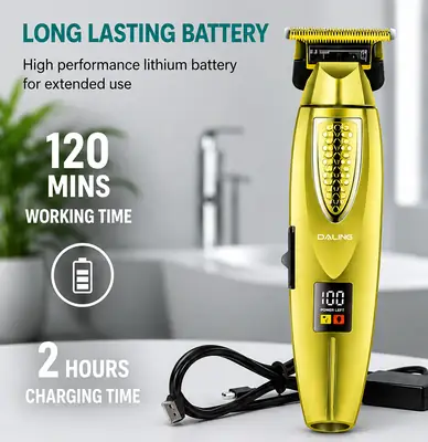 DALING DL-1772 Professional Hair Clipper | Rechargeable T-Blade Trimmer | LED Digital Display | Cordless Beard & Hair Cutting Machine thumbnail 3