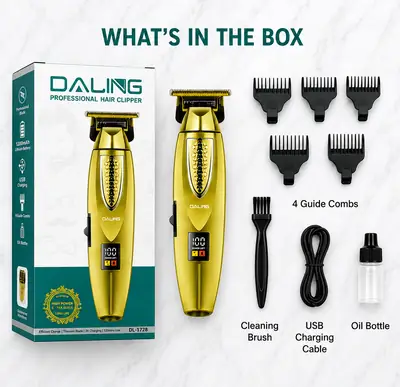 DALING DL-1772 Professional Hair Clipper | Rechargeable T-Blade Trimmer | LED Digital Display | Cordless Beard & Hair Cutting Machine thumbnail 7