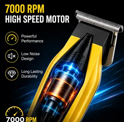 DALING DL-1959 Professional Hair Trimmer | 7000 RPM | USB Rechargeable | LED Display Hair & Beard Clipper thumbnail 3