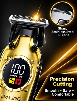 DALING DL-1903 Professional Hair Trimmer for Men | Cordless Rechargeable Beard & Hair Clipper with LED Display thumbnail 4