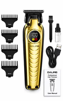 DALING DL-1903 Professional Hair Trimmer for Men | Cordless Rechargeable Beard & Hair Clipper with LED Display thumbnail 6