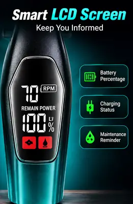 DALING DL-1901 Professional Hair Trimmer | USB Rechargeable | LCD Display | 7000 RPM High-Speed Hair & Beard Clipper thumbnail 3