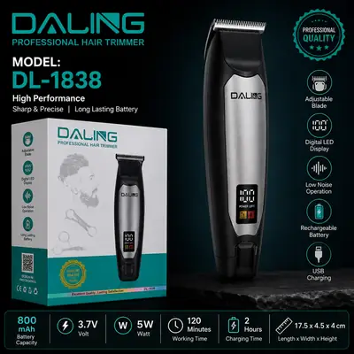 DALING DL-1838 Professional Cordless Hair Trimmer & Beard Clipper with Digital Display