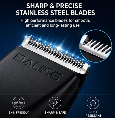 DALING DL-9238 3-in-1 Rechargeable Men's Grooming Kit | Hair Trimmer, Foil Shaver & Nose Trimmer | USB Charging | Professional Grooming Set thumbnail 4