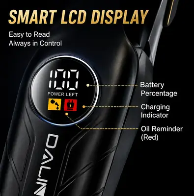 DALING DL-1963 Professional Men's Hair Clipper | Cord/Cordless Rechargeable Hair Trimmer | LCD Display | 7000 RPM | Lithium Battery thumbnail 5