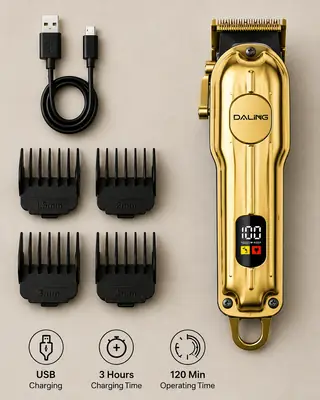 DALING DL-0007 Professional Hair Clipper Rechargeable Cordless Beard & Hair Trimmer with LED Display (2000mAh) thumbnail 4