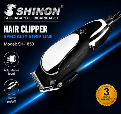 Professional SH-1850 Rechargeable Hair Clipper – Clean & Hygienic Hair Cutting Trimmer thumbnail 2