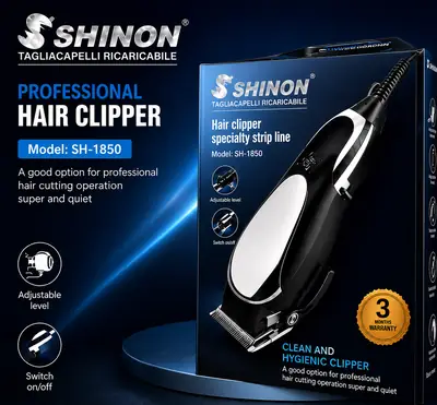 Professional SH-1850 Rechargeable Hair Clipper – Clean & Hygienic Hair Cutting Trimmer thumbnail 7
