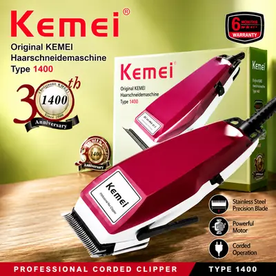 Kemei KM-1400 Professional Electric Hair Clipper – Heavy Duty Corded Hair Cutting Machine