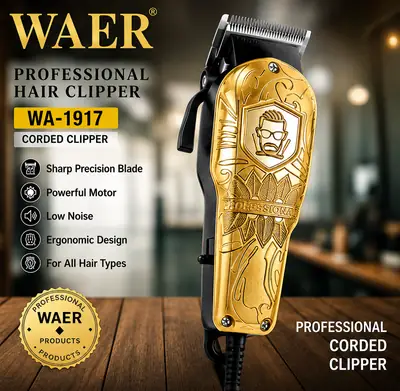 WAER WA-1917 Professional Hair Clipper – Heavy Duty Corded Hair Cutting Machine with 4 Guide Combs thumbnail 2