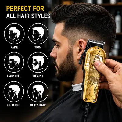 WAER WA-1917 Professional Hair Clipper – Heavy Duty Corded Hair Cutting Machine with 4 Guide Combs thumbnail 5