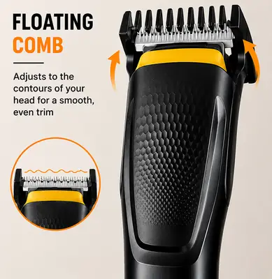 JAWA JW-822 Professional Hair Trimmer with Floating Comb, Stainless Steel Blades, Powerful Motor & Rechargeable Battery thumbnail 4